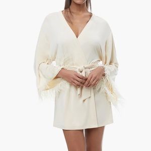 WeWoreWhat feather robe • NWT